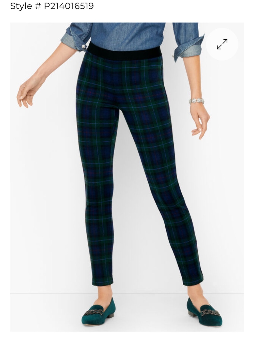 Talbots SoHo Tartan Plaid Leggings